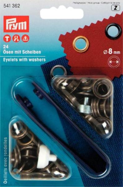 Prym - Ösen mit Scheiben (8mm) (2 Farben)